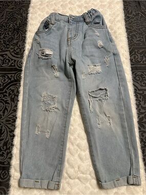 SHEIN Light Blue Distressed Kids Jeans